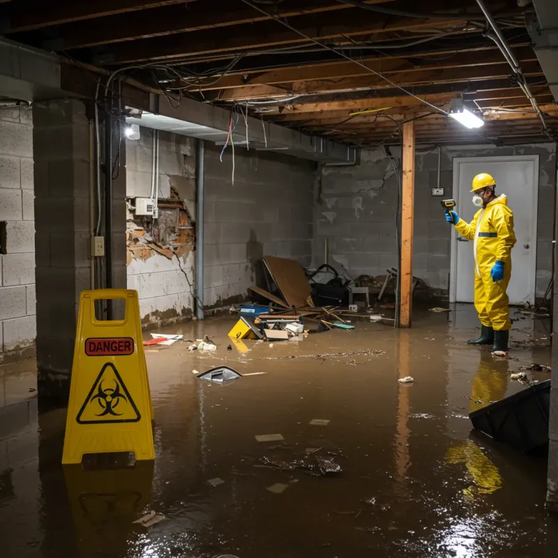 Flooded Basement Electrical Hazard in Winfield, WV Property